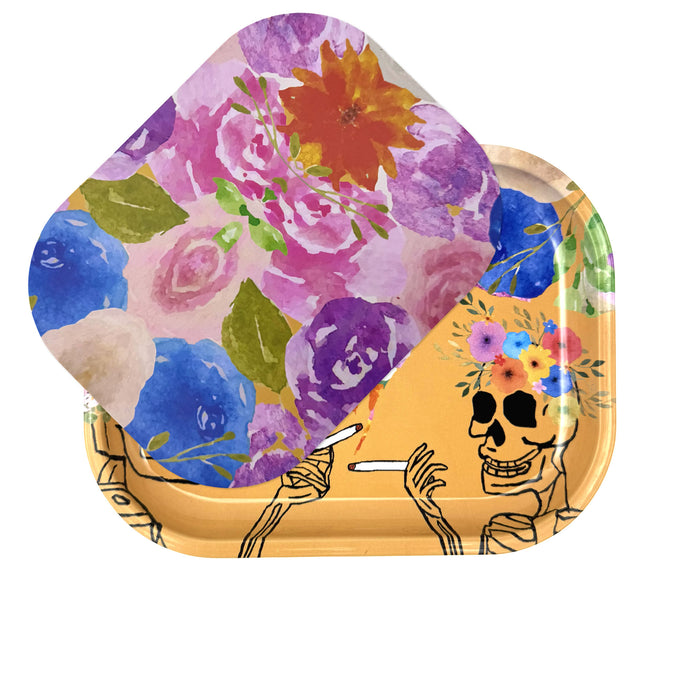 ZZZ’s Metal Rolling Tray With Lid - Dead Flowers by Dan Macura