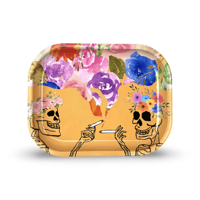 ZZZ’s Metal Rolling Tray With Lid - Dead Flowers by Dan Macura