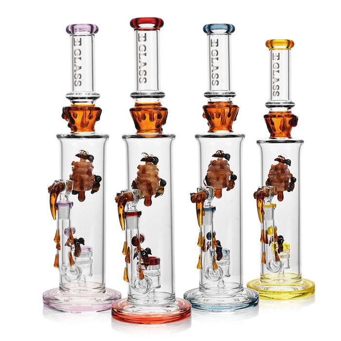 EG Glass Honeycomb Bee Drip Straight Tube