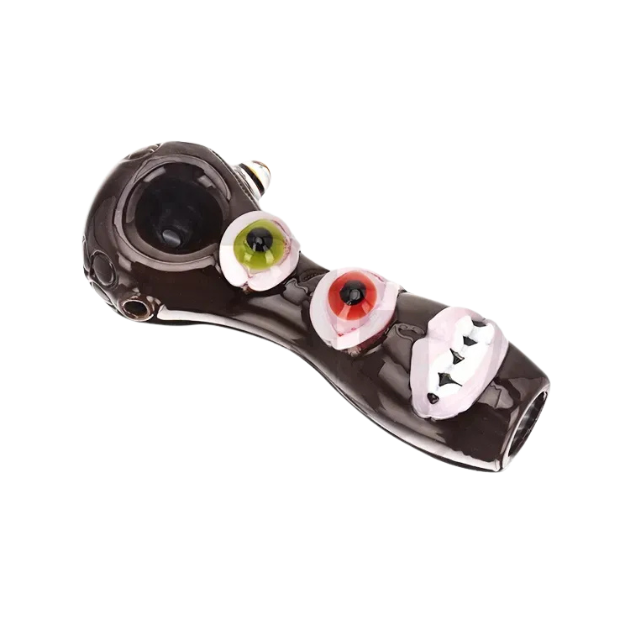 EG Glass Monster Eye And Teeth Hand Pipe