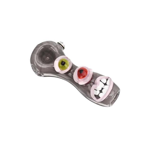 EG Glass Monster Eye And Teeth Hand Pipe