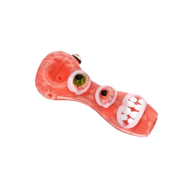 EG Glass Monster Eye And Teeth Hand Pipe