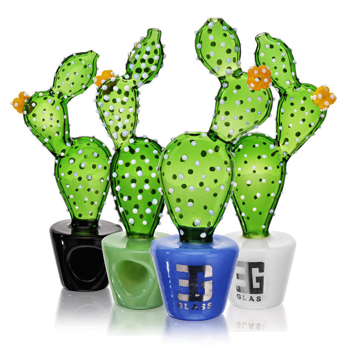 EG Glass Potted Prickly Pear Hand Pipe