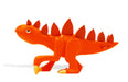 Orange dinosaur toy with spikes on a white background