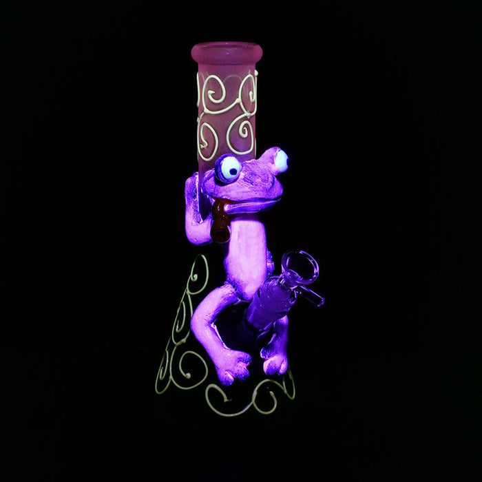 Glow In The Dark 9.75" Froggy Water Pipe