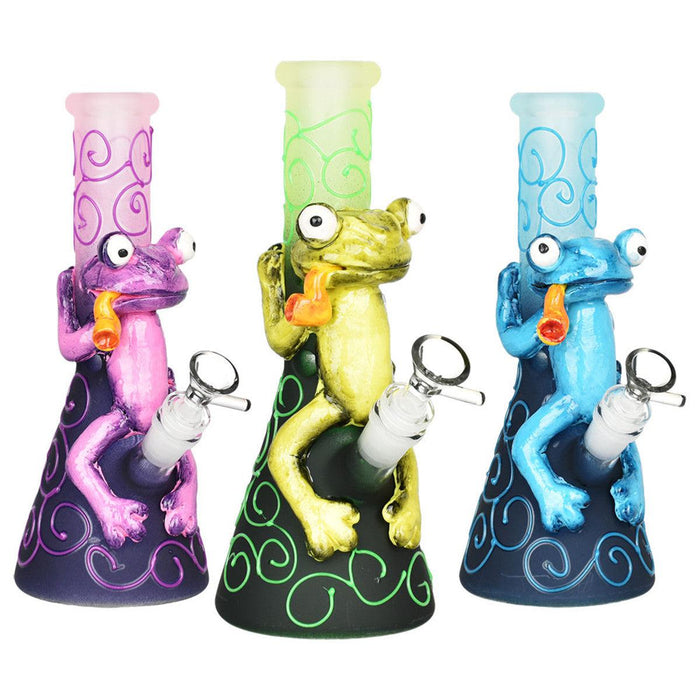 Glow In The Dark 9.75" Froggy Water Pipe