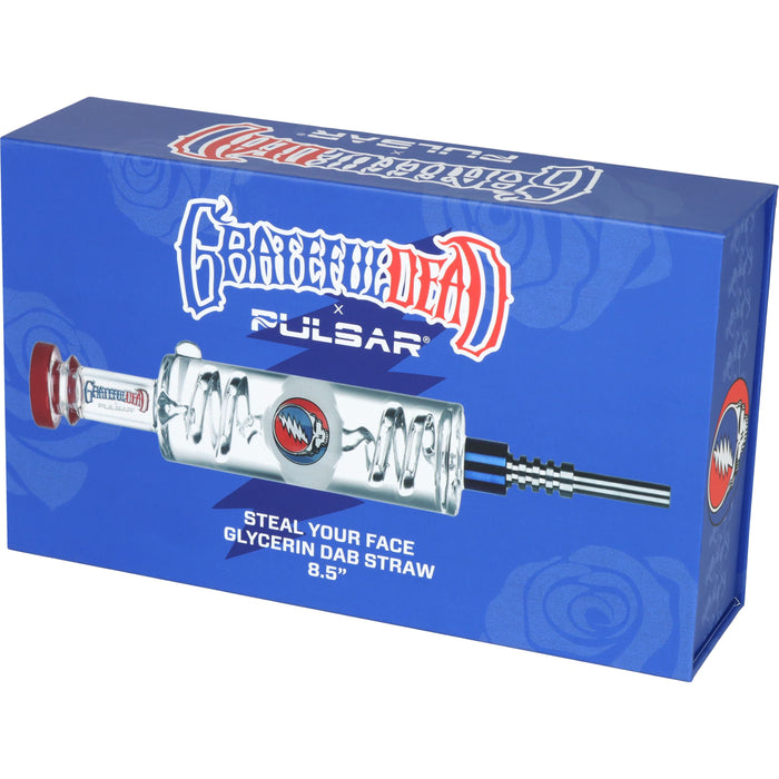 Grateful Dead Steal Your Face Glycerin Glass Dab Straw