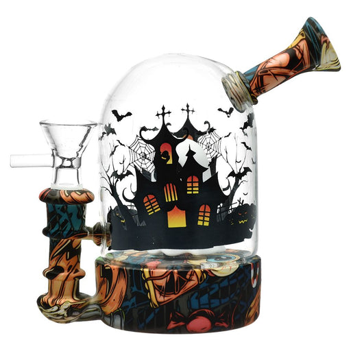 Haunted House Halloween Silicone & Glass Globe Pipe