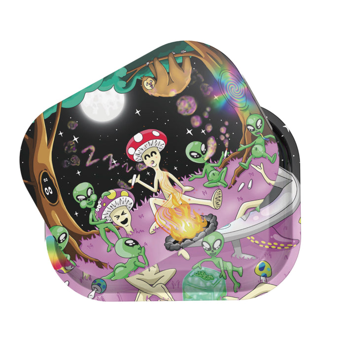ZZZ’s Metal Rolling Tray With Lid -  Intergalactic Trip by Bangerooo