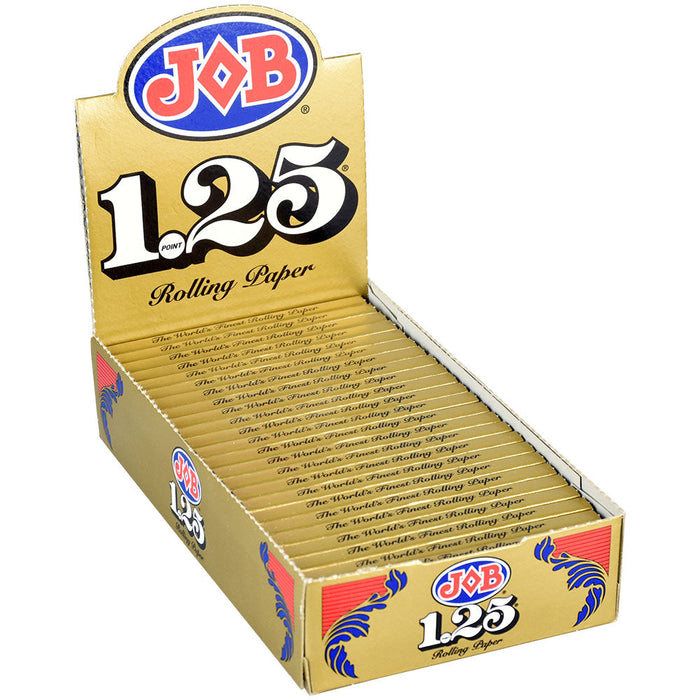 Box of JOB 1.25 rolling paper with visible branding on a white background