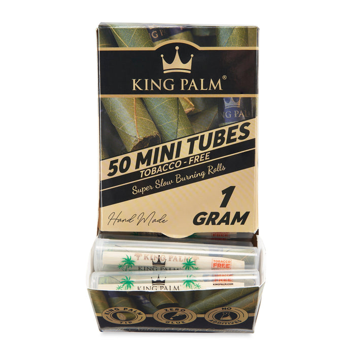 King Palm Single Leaf Tubes 50 Count Dispenser – Mini Size