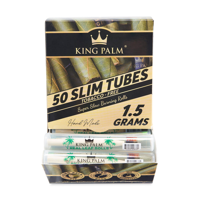 King Palm Single Leaf Tubes 50 Count Dispenser – Slim Size
