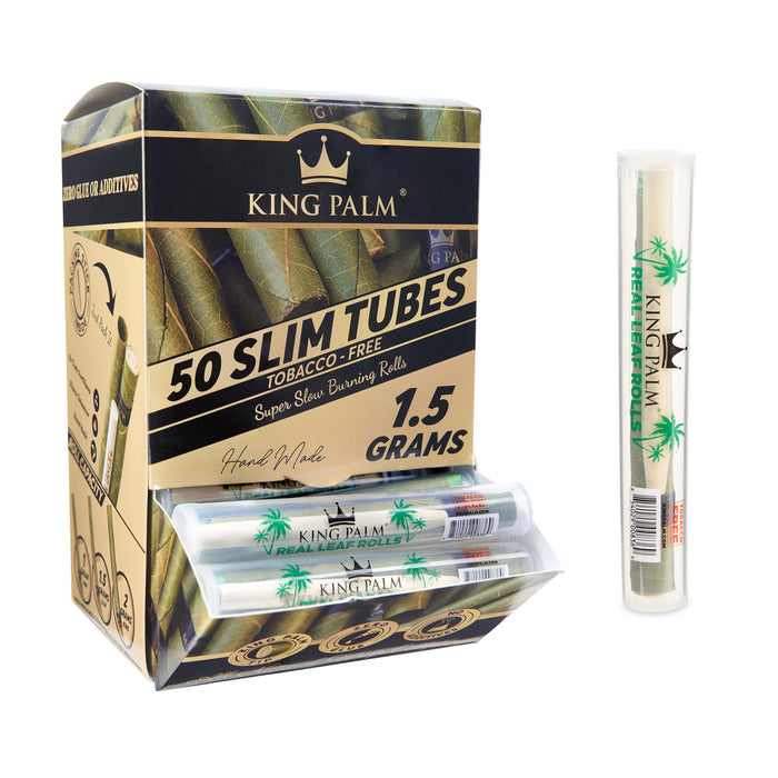 King Palm Single Leaf Tubes 50 Count Dispenser – Slim Size
