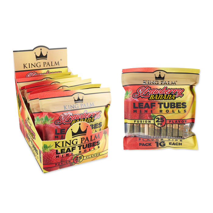 King Palm Strawberry Banana Leaf Tubes packaging on a white background