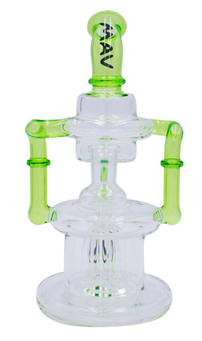 MAV Glass 8.5" Pasadena Microscopic Quad Shower Recycler Clear / Ooze
