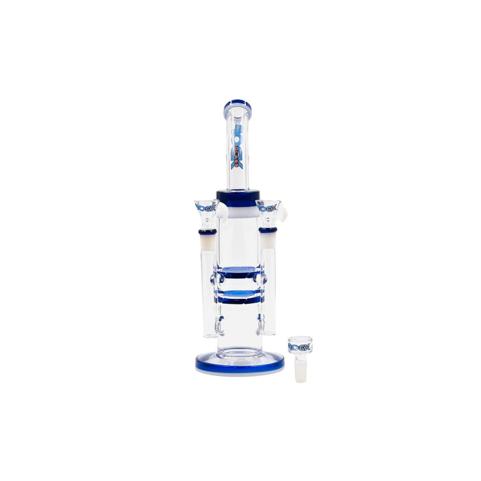 Rock Glass TwinFlow Honeycomb 12" Double Bowl Water Pipe