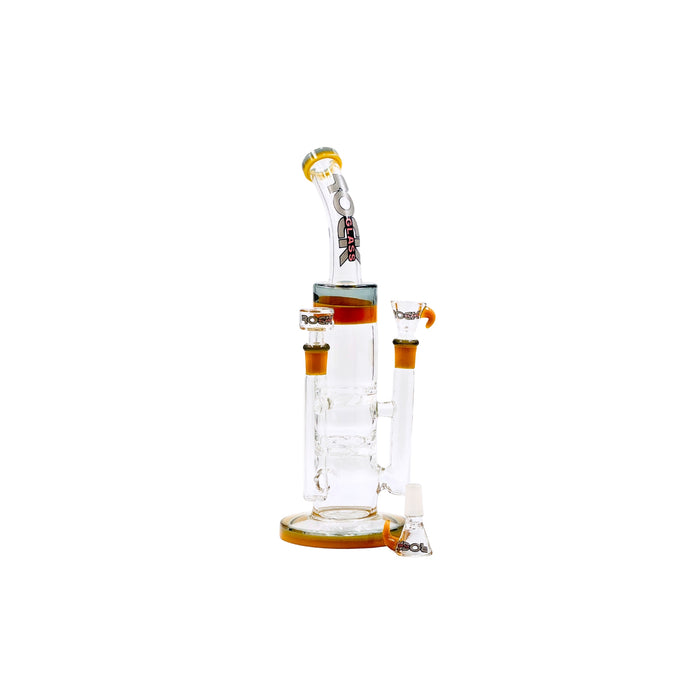 Rock Glass TwinFlow Honeycomb 12" Double Bowl Water Pipe