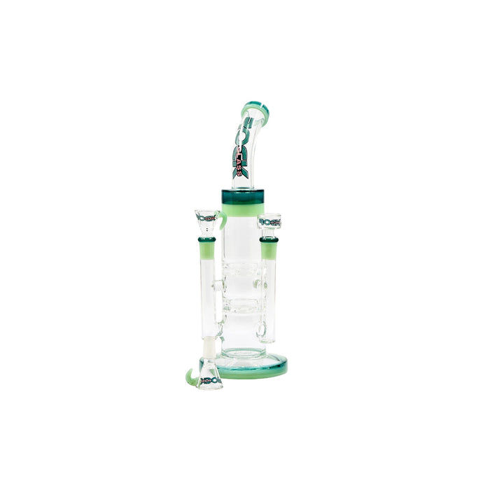 Rock Glass TwinFlow Honeycomb 12" Double Bowl Water Pipe