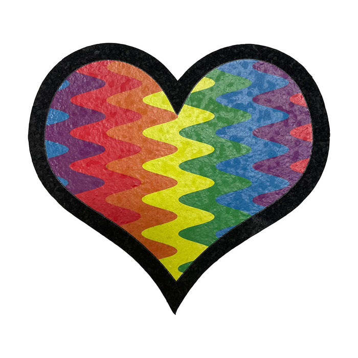 East Coasters Die Cut Dab Mat - Natey Love Rainbow Wig Wag Heart