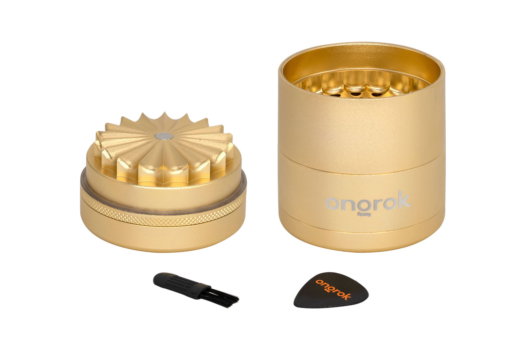 Ongrok 2.2" Toothless 5 Piece Grinder Gold