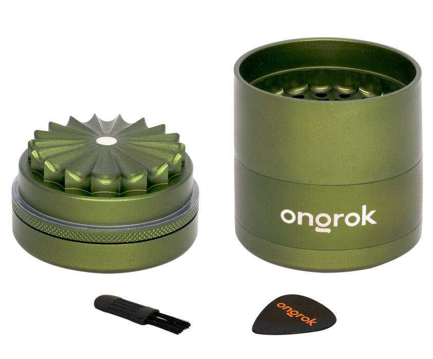 Ongrok 2.2" Toothless 5 Piece Grinder Green