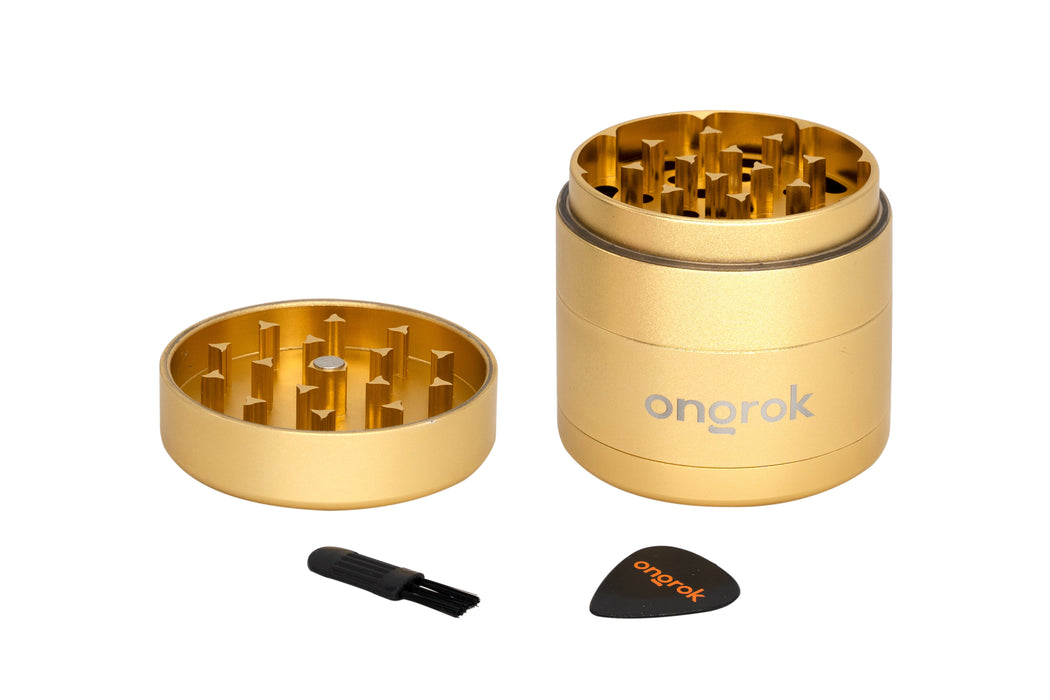 Ongrok Mini 4 Piece EZ Grinder Gold