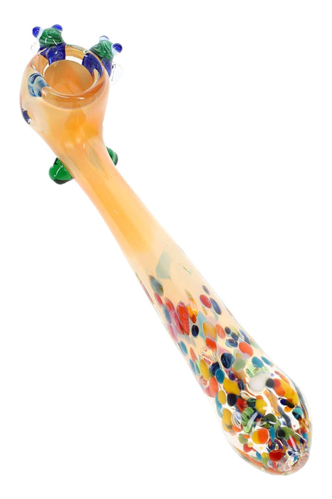 Kush Cargo Gold Fumed Confetti Bee Glass 7.5″ Sherlock Pipe