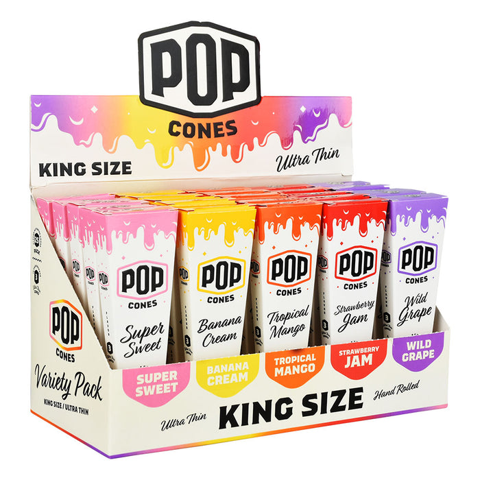 POP Cones Ultra Thin Assorted Flavors Display 25 Packs