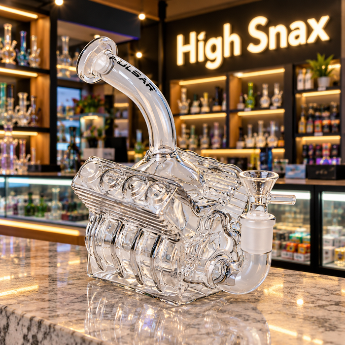 Pulsar V8 Engine Electroplated Glass Water Pipe