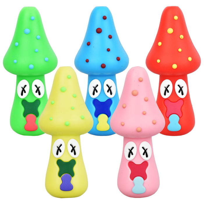 Spacey Facey Mushroom Silicone Hand Pipe 5 Piece Set