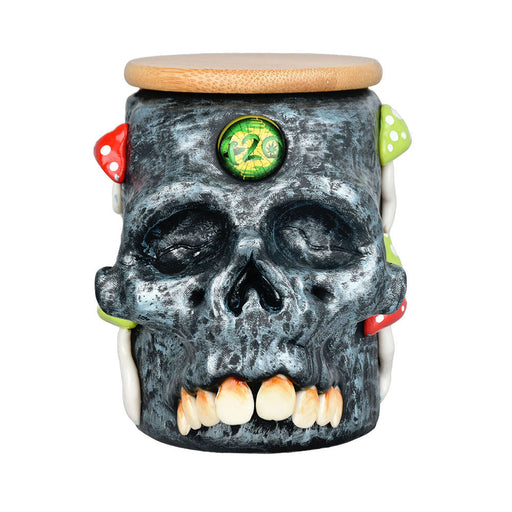 Third Eye Shroom Skull Glass Jar