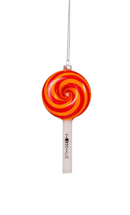 Toxic Glass Lollipop Christmas Ornament Hand Pipe