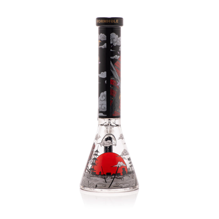 Wormhole Glass Shogun 11" Black Beaker Bong