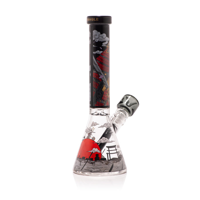 Wormhole Glass Shogun 11" Black Beaker Bong