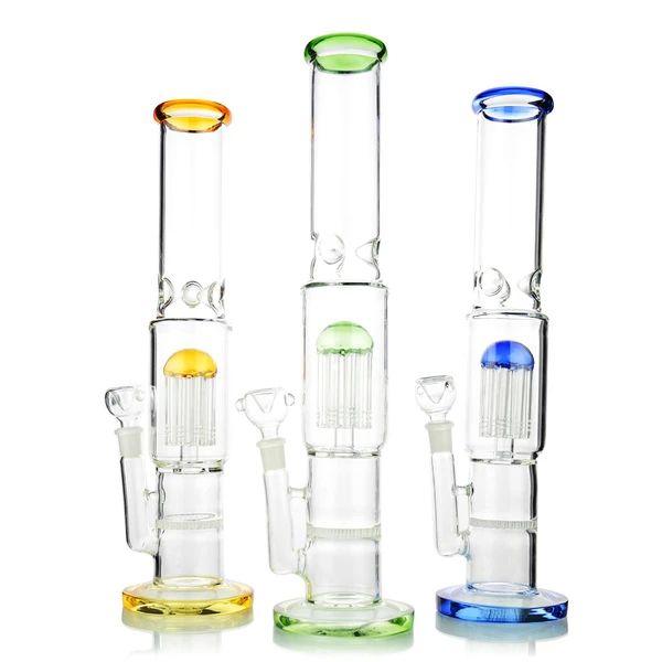 Straight Tube Bong with Honeycomb & Tree Perc