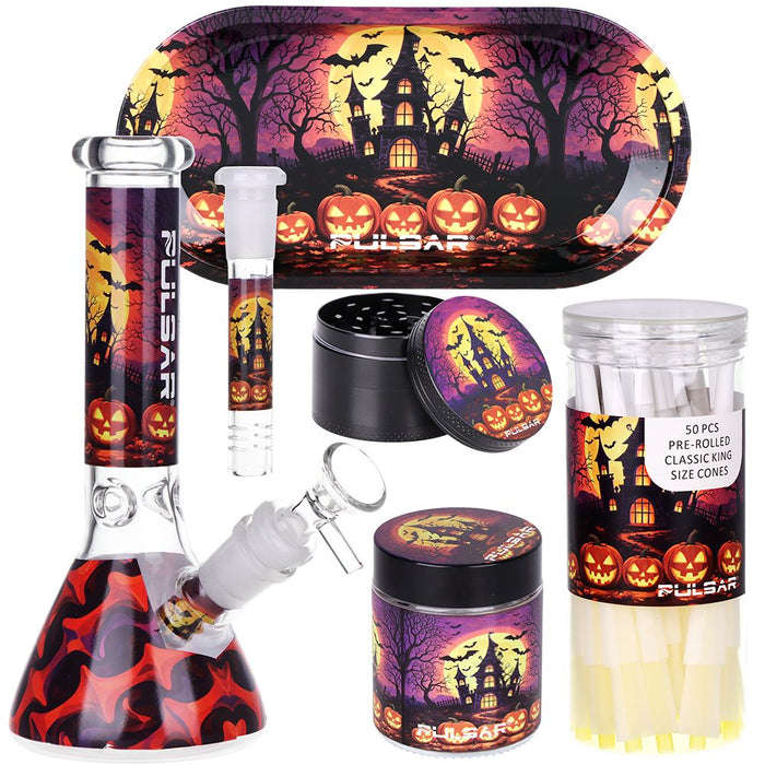 Pulsar Halloween House Beaker Glass Water Pipe Smokers Kit