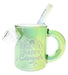 Gradient mug with 'Happy Camper' text and handle on a white background