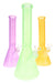 Three colorful glass smoking devices on a white background