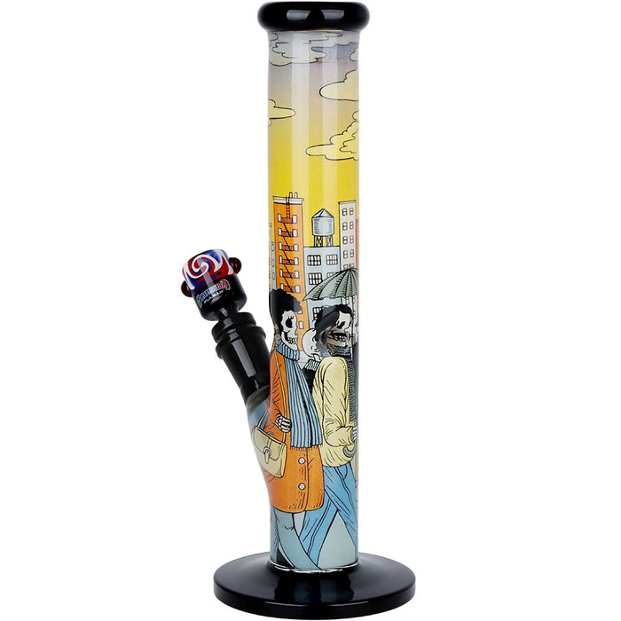 The Grateful Dead x Pulsar Inside Print Straight Tube Glass Water Pipe | 11.25" | 14mm F