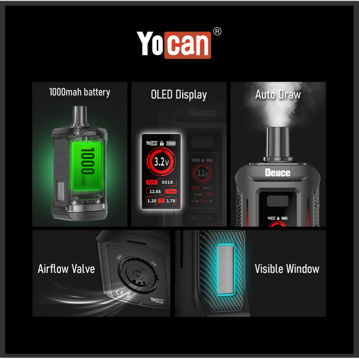 dual 510 vape battery Yocan Deuce Dual 510 Vape Battery – Advanced Dual Cartridge Vape