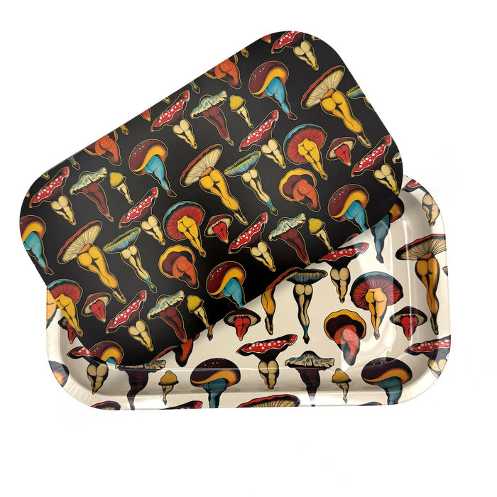 ZZZ’s Metal Rolling Tray With Lid - Shroom Booties by Cecilia Granata