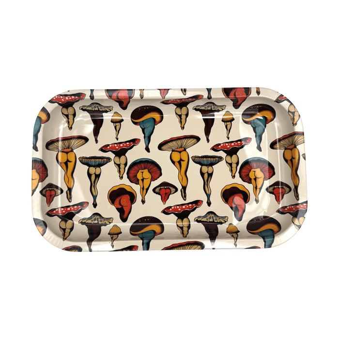 ZZZ’s Metal Rolling Tray With Lid - Shroom Booties by Cecilia Granata