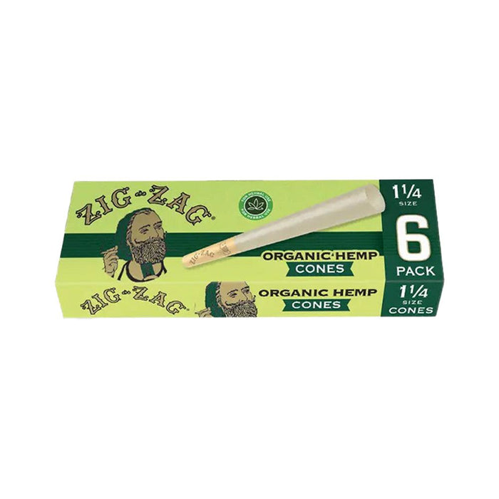 Box of Zig-Zag organic hemp cones on a white background