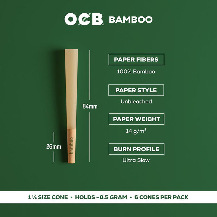OCB Unbleached Bamboo Pre-Rolled Cones