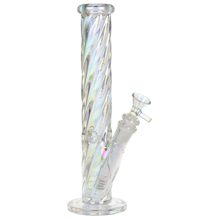 SeshGear Twist Straight Tube Glass Water Pipe 13.75"