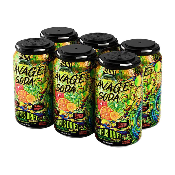 Habit D9 + THCP Savage Soda | 12oz | 100mg D9 + 15mg THCP | 6 Pack
