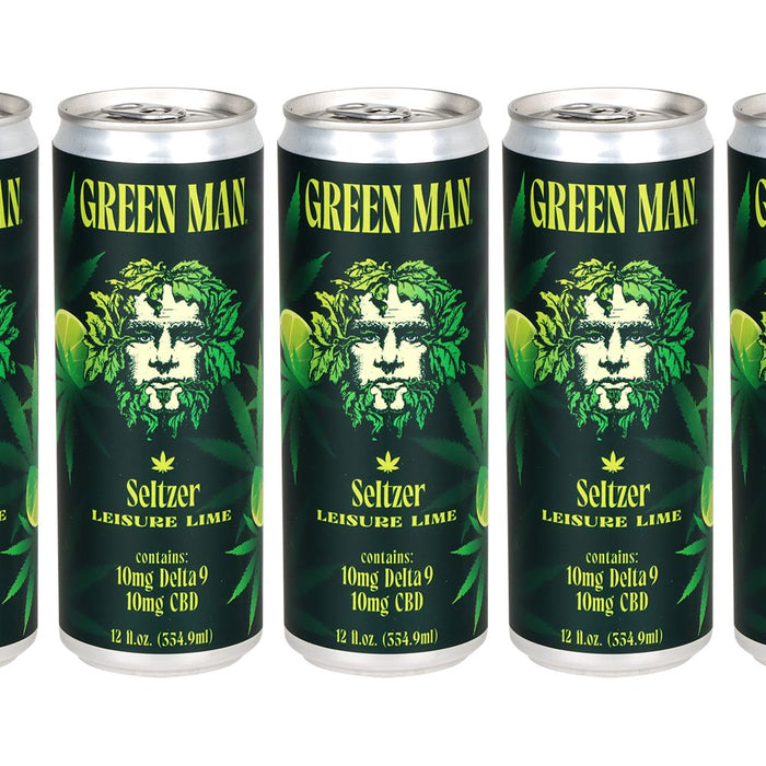 24CT CASE - Asheville Dispensary Green Man Nano Cannabis D9 Seltzer - Leasure Lime / 10MG D9 / 10MG CBD