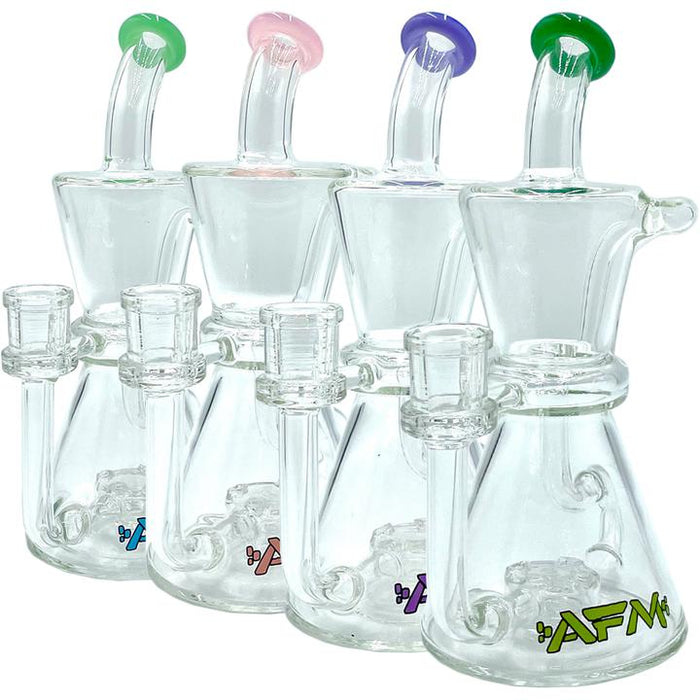 AFM Glass Hour Glass 8.5" Recycler Dab Rig