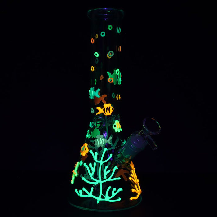 SeshGear Coral Reefer Glow In The Dark Beaker Bong