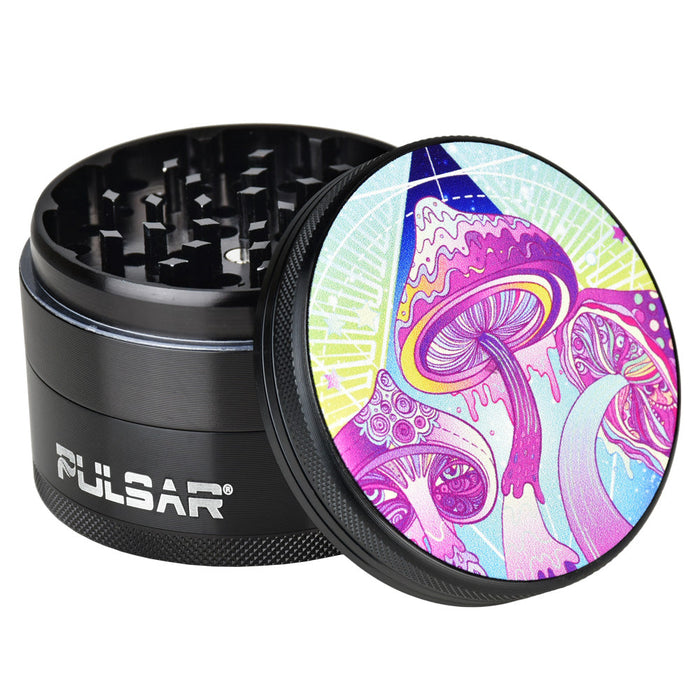 Pulsar Metal 4 Piece Grinder - Melting Shrooms